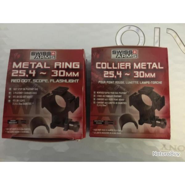 Collier Mtal 25,4/30mm pour rail Picatinny neuf