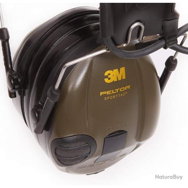 Casque Anti Bruit 3M Peltor Sporttac SNR 26db Coquilles Vertes et Oranges pour Tir