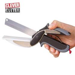 Ciseaux Couteau légumes Clever Cutter 2 en 1 en acier inoxydable avec Planchette intégrée