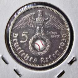 Monnaie Allemagne: 5 reichmark 1936 - J, Hambourg, Argent.