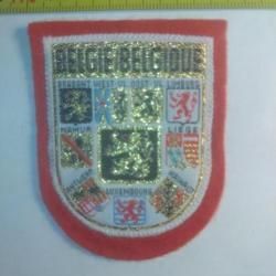 Écusson tissu brodé : " BELGIE BELGIQUE".