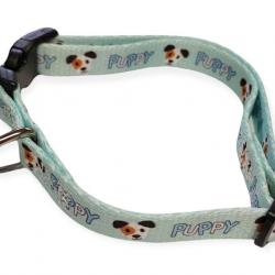 Collier PUPPY MASCOTTE bleu13 mm 25 à 39 cm pour chiots