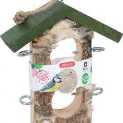 Support 2 Boules de graisse en bois massif pour oiseaux