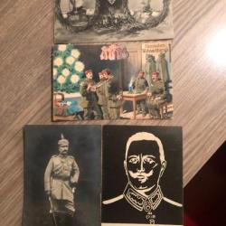 4 Cartes postales militaire PRUSSE 1914-1918