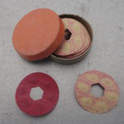 Boite d'amorces pour pistolet jouet - disques en papier 6 coups avec trou hexagonal au centre