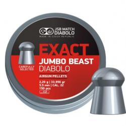 Plombs JSB Match 5,5 mm / Cal .22 - EXACT JUMBO BEAST DIABOLO - 2,20 grammes - 33,956 gr.  150 pcs.