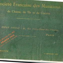 SOCIETE Français des Munitions de chasse de tir et de  Guerre  sept 1900  copie Cornell Publications