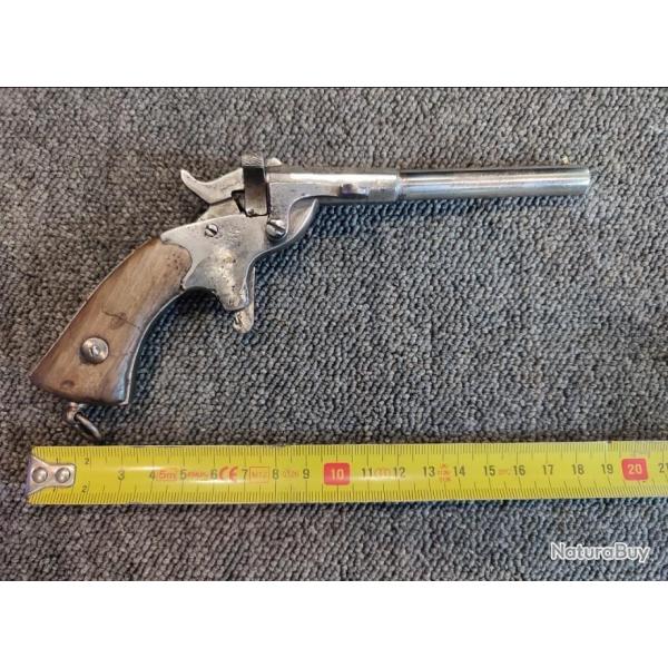 Catgorie D grand pistolet 6mm artisanal allemand de cycliste rare avec portire percuteur