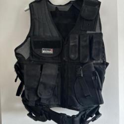 Gilet Airsoft Tactique Militaire Paintball Taille Ajustable Polyester Solide