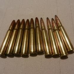 Lot de 10 cartouches pour carabine de chasse 8x57JRS