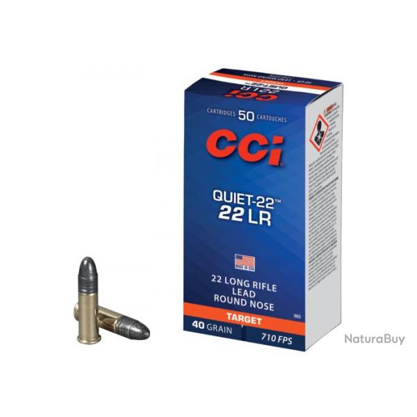 Cartouches CCI Calibre 22LR 40gr LRN "QUIET 22" - Boite de 50 units