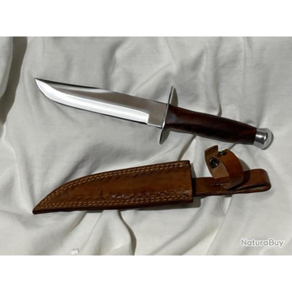Couteau  garde 32cm forg manche bois de rose enchre 1