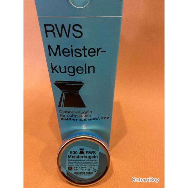 PLOMBS RWS MEISTERKUGELN - 4.5mm 0,50g  4,50mm - LOT DE 10 BOITES x500