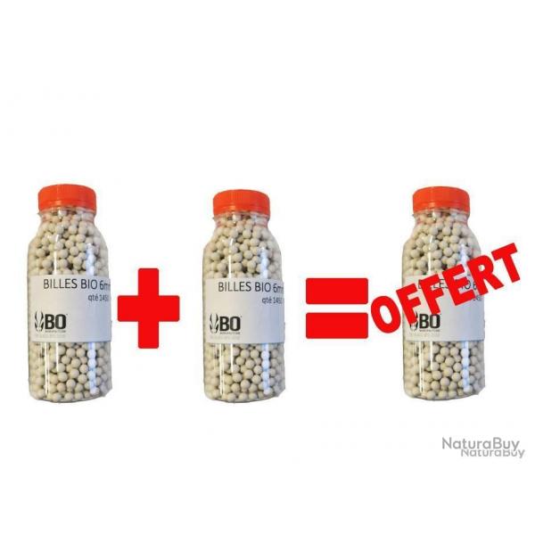 2 BOUTEILLES 1450 BILLES BIO AIRSOFT 6MM 0.20g + 1 OFFERTE