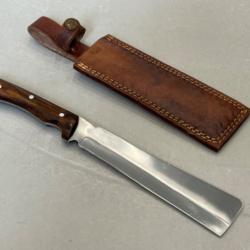 Couteau machette coupe coupe forgé 33cm bois de rose