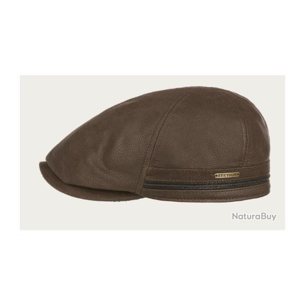 CASQUETTE STETSON REDDING EARFLAP CUIR MARRON