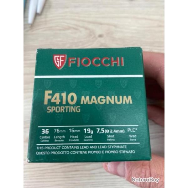 Cartouches fiocchi f410 Magnum 19gr plomb 7.5 / par 10 boites