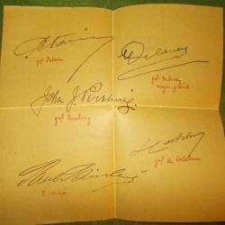 ancien document avec autographes signatures generaux armée francaise 1914 1918 guerre collection