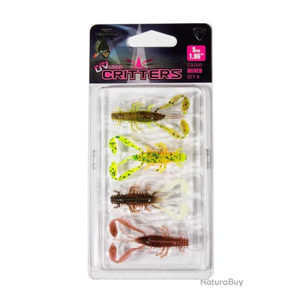 Leurre Souple Fox Rage Ultra UV Critters Mixed Color Par 4 5cm