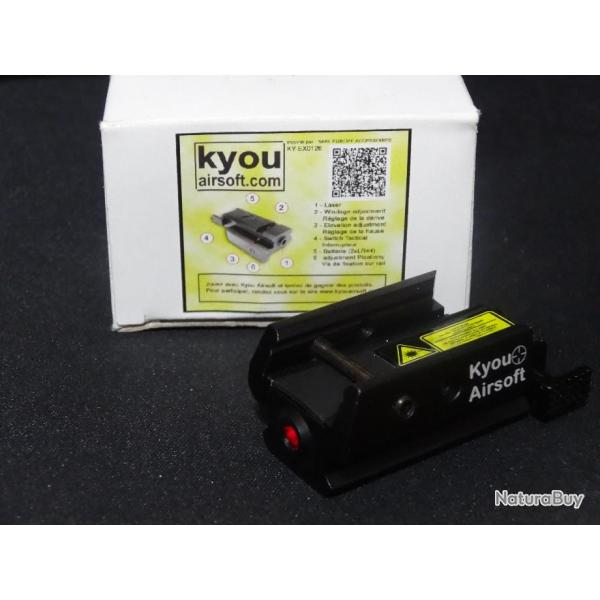 Micro laser Kyou Airsoft , point rouge + piles , pour répliques de pistolet . Lasers Airsoft
