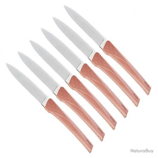 Coffret 6 couteaux de table "Kiana", Couleur terracotta [Florinox]