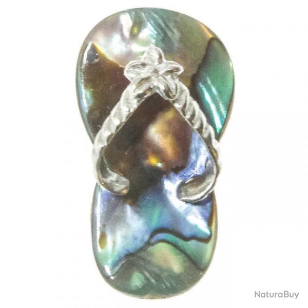 Pendentif tong en nacre abalone paua