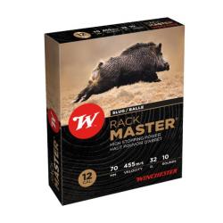 Cartouches a balle de fusil de chasse WINCHESTER SLUG RACK MASTER12/70 - 32G BOITE DE 10