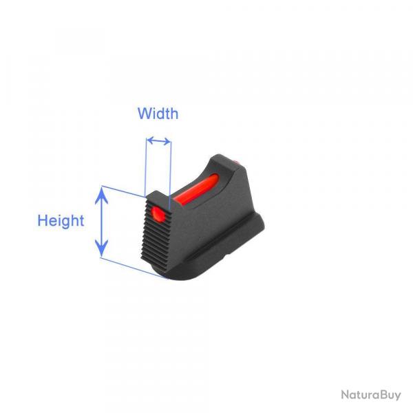 EEMANN TECH FRONT SIGHT (guidon) POUR CZ 75, CZ SHADOW 2, AVEC FIBRE OPTIQUE DE 1MM - Hauteur 8 mm, 