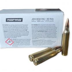 Cartouches NORMA 223 REM 55grs FMJ - Boite de 30 unités