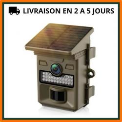 Caméra de chasse solaire 32MP LCD - Déclencheur 0,1s  - Batterie 4400 mAh - Etanche Livraison rapide