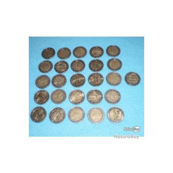 Pices de monnaies (2,00 ) commmoratives et de divers pays ! Pour la Collection !!!