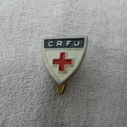 ancienne petite broche épinglette CRFJ croix rouge française jeunesse