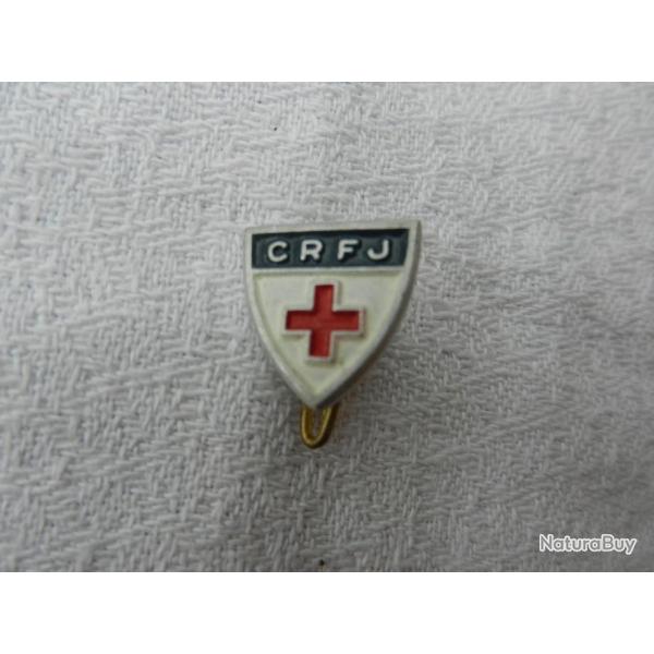 ancienne petite broche pinglette CRFJ croix rouge franaise jeunesse