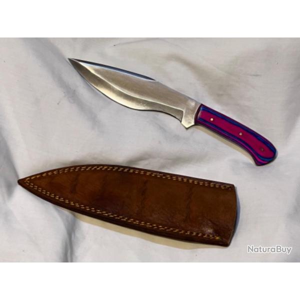 Couteau courbe 30cm forge fushia