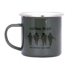 Tasse émaillée Coffee First (Couleur Vert)