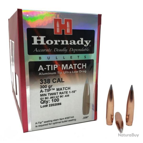 100 OGIVES HORNADY A TIP MATCH CAL 338 300GR