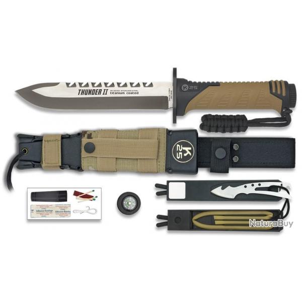 Couteau K25 Thunder II.Camo sable.L 16.8 -   32133