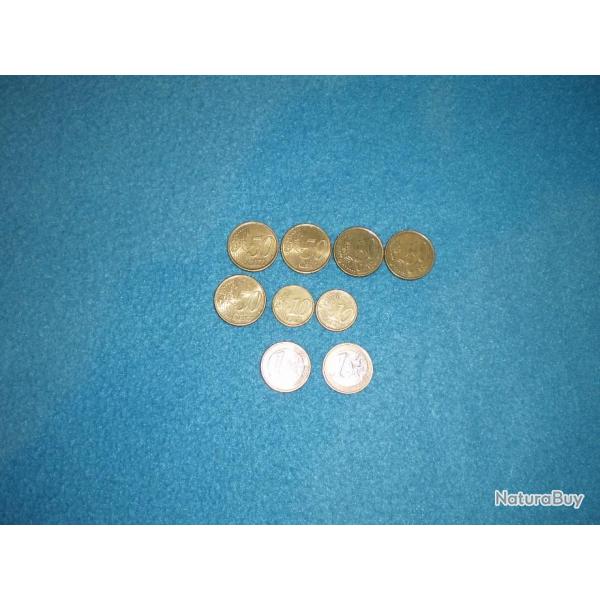 Pices de monnaies diverses (EUROS).