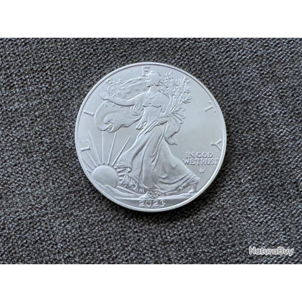 Pice 1 dollar argent pur 2023 - once