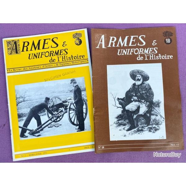 2 exemplaires de la revue  Armes et Uniformes de l'Histoire 