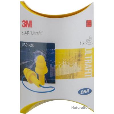 10 Paires De Bouchons D'oreilles 3M Ultrafit Avec Cordon - SNR 32 DB - Protection Anti-bruit, Confortables, Lavables - 8