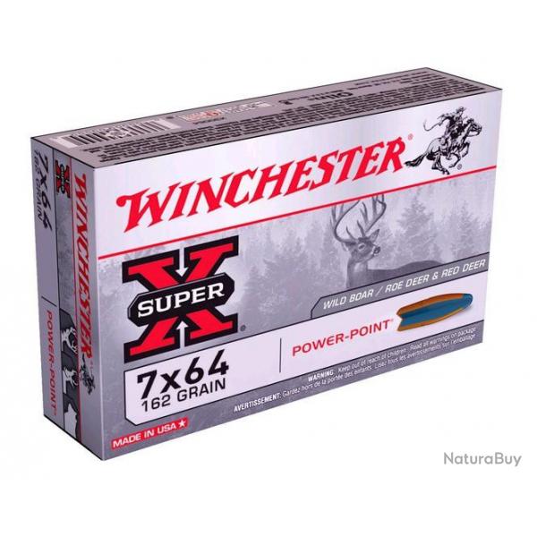 20 CARTOUCHES WINCHESTER POWER POINT 162gr CALIBRE 7x64