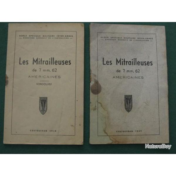 documents d'instruction sur la Mitrailleuses Browning  1919 /1917 A  De 7,62 Amricaine