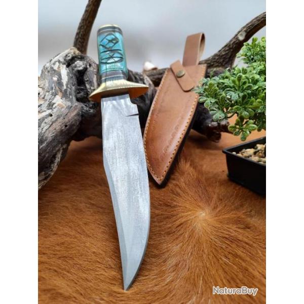 Couteau type bowie Chipaway  Cutlery USA "MOON DANCER CHIPAWAY" MANCHE OS Taillé bleu