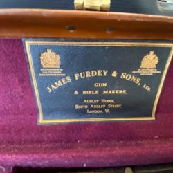 Rare MALLETTE James PURDEY & SONS importé par GATIMEL à MARSEILLE avec accessoires