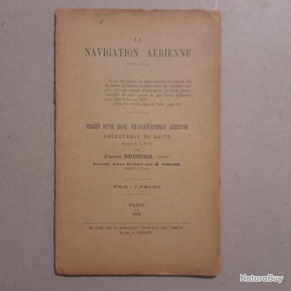 La navigation arienne. Projet d'une ligne transatlantique arienne excutable de suite. 1894