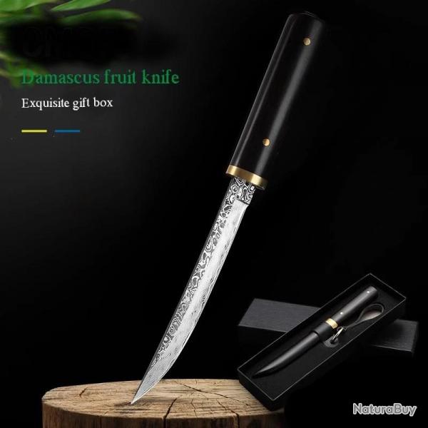 Couteau Japonais style Damas Etui Ebene, Modele: A