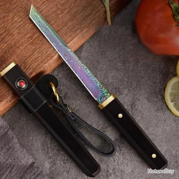 Couteau Japonais style Damas Etui Ebene, Modele: B