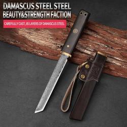 Couteau Japonais style Damas Etui Ebene, Modele: C