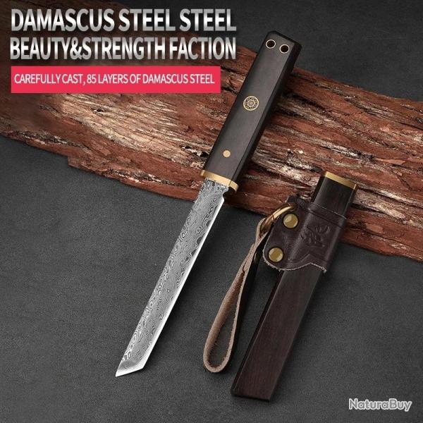 Couteau Japonais style Damas Etui Ebene, Modele: C